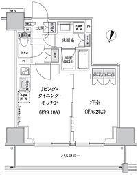 パークハビオ渋谷本町レジデンス 1LDKの間取図画像