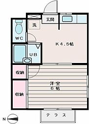 平井ハイツ 1Kの間取図画像
