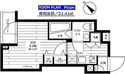 グランドコンシェルジュ用賀アジールコート 1Kの間取図画像
