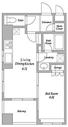 HF若松河田レジデンス 1LDKの間取図画像