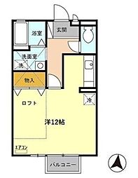 アピエ壱番館 ワンルームの間取図画像