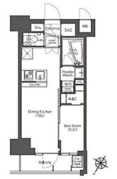 COMFORIA滝野川 1DKの間取図画像