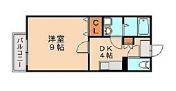 フォーレスト笹原 1DKの間取図画像