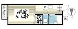 サンコーポA 1Kの間取図画像