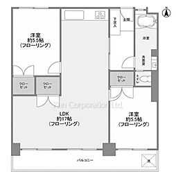 マンションニュー恵比寿 2LDKの間取図画像