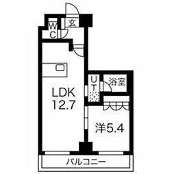 LEXE八広 1LDKの間取図画像