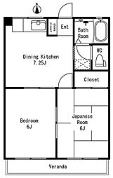 メゾン慶政 2DKの間取図画像