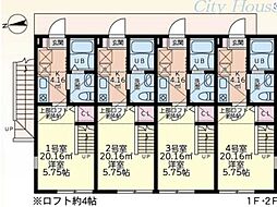 プリシナール聖蹟桜ヶ丘 2階1Kの間取り