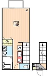 雅 2階ワンルームの間取り