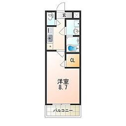 阪急千里線 吹田駅 徒歩10分の賃貸アパート 2階1Kの間取り