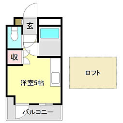 ブルーハイツアウトバーン ワンルームの間取図画像