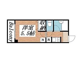 タミーハイツ 1Kの間取図画像