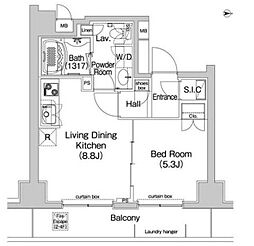 COMFORIA九段 1DKの間取図画像