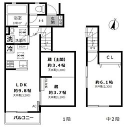 ラ・カーサ・ドルチェ 1SLDKの間取図画像