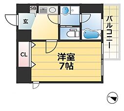 キューブコート 1Kの間取図画像