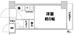 ヴァンハウス吉野町 ワンルームの間取図画像