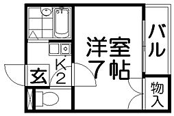 ランテルディ 1Kの間取図画像