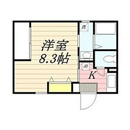 リブレア姪浜駅北 1Kの間取図画像