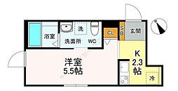 エトワール ワンルームの間取図画像