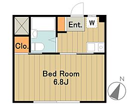 スカイハイツ 1Kの間取図画像