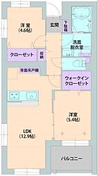 ルーチェ国立ズード 2LDKの間取図画像