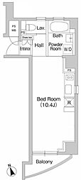 プライムアーバン麻布十番2 ワンルームの間取図画像