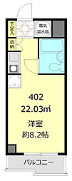 藤和横浜西口ハイタウン ワンルームの間取図画像