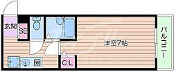 サンメゾン吹田 1Kの間取図画像