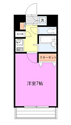 トーカンキャステール西湊町 1Kの間取図画像
