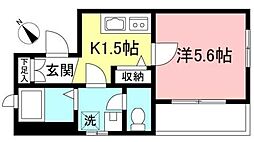 ウーノ・トレンタ 1Kの間取図画像