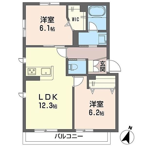 グレナージュ茅ヶ崎東 00101｜神奈川県横浜市都筑区茅ケ崎東１丁目(賃貸アパート2LDK・1階・56.70㎡)の写真 その2