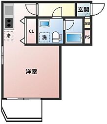 ライフゾーン梶ヶ谷6 ワンルームの間取図画像