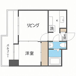 エステート・モア薬院シャンブル 2Kの間取図画像