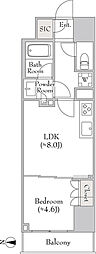 ルミーク錦糸町 1LDKの間取図画像