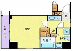 東京メトロ日比谷線 築地駅 徒歩5分の賃貸マンション 5階1Kの間取り