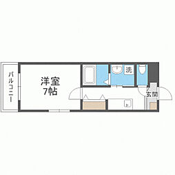 ライフフィールド諸岡 1Kの間取図画像