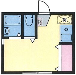 ジャスミン高田馬場 1階ワンルームの間取り