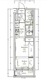 アクサス東京ウエスト練馬 1DKの間取図画像
