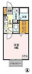 グリーンヒルズ 1Kの間取図画像