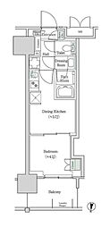 ブルックサイドレジデンス木場 1DKの間取図画像