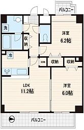 ポポラーレ船橋 2LDKの間取図画像