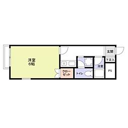 フェリース上大岡 1Kの間取図画像