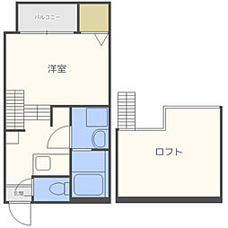 ハーモニーテラス筥松2 1Kの間取図画像