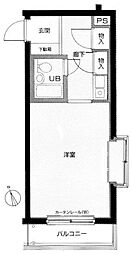 メインステージ久が原 ワンルームの間取図画像