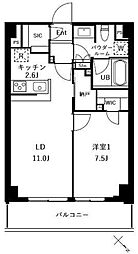 ザ・ケンジントン・レジデンスときわ台 1LDKの間取図画像