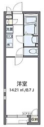 クレイノ豊春 2階1Kの間取り