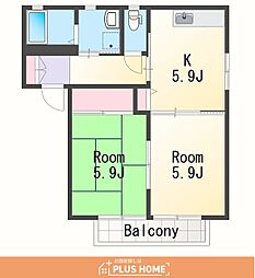 シャーメゾン高松 2Kの間取図画像