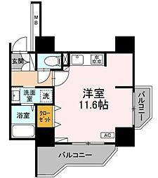 コラム神泉 ワンルームの間取図画像