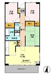 ルーチェ緑が丘A棟 3LDKの間取図画像