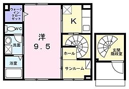 ヴェルディアーレ I 1Kの間取図画像